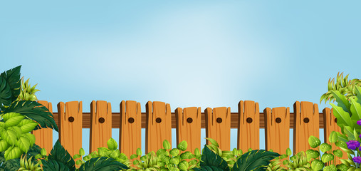Fototapeta premium Wooden fence in garden
