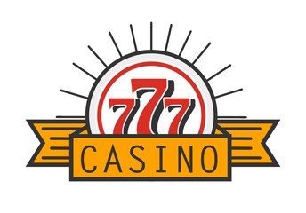 Casino 777 advertising banner isolated on white background.