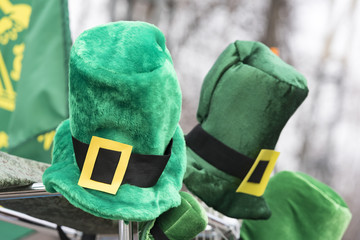 Traditional Green St. Patrick's Day Hats With Yellow Buckle at a market
