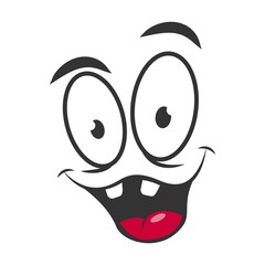Happy emotion icon logo design. Simple joyful cartoon face