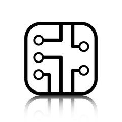 circuit board icon stock vector illustration flat design