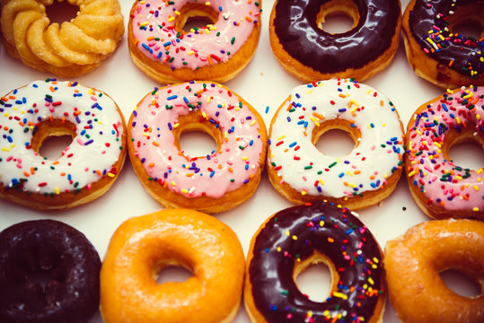 Donuts macro close up
