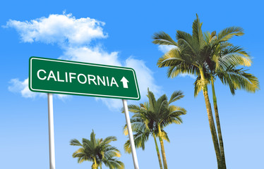 Naklejka premium Road sign - California (3D illustration)