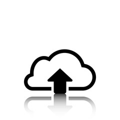 cloud upload icon stock vector illustration flat design