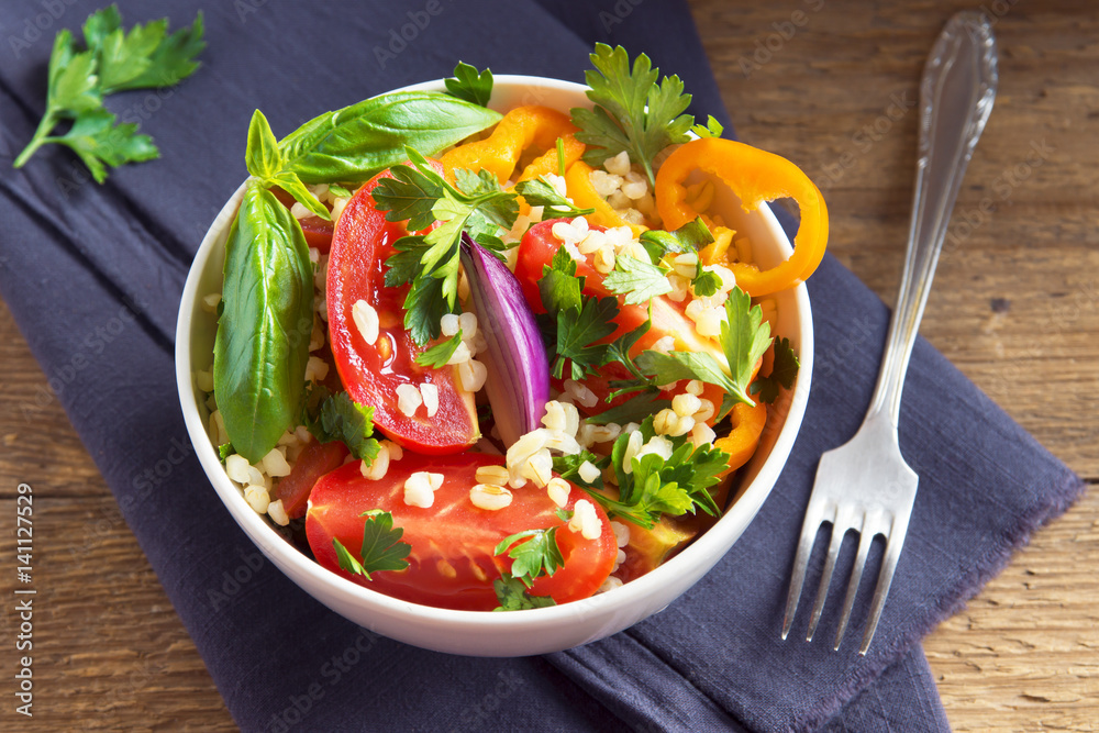 Wall mural bulgur vegetables salad