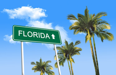 Naklejka premium Road sign - Florida (3D illustration)