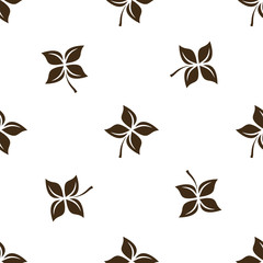 Fototapeta na wymiar Seamless flower pattern on white background isolation branch