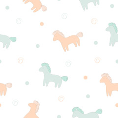 cute horses vector print