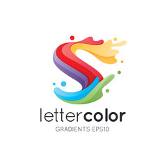 Colorful Letter S Logo Template - obrazy, fototapety, plakaty