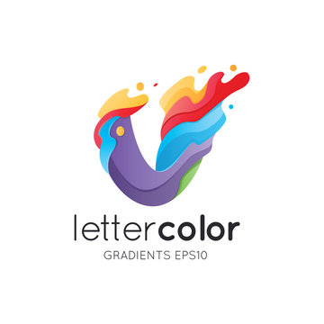 Colorful Letter V Logo Template