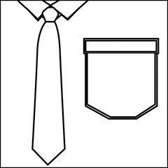 figure elegant shirt with tie icon, vector illustration design