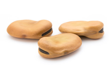 Phaseolus vulgaris beans isolated on white background.