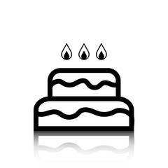 cake with candles icon stock vector illustration flat design