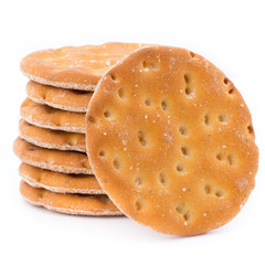 Short pastry cookies isolated on white background.
