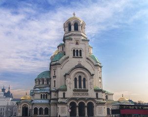 Fototapeta na wymiar Beautiful view of Alexander Nevsky Cathedral in Sofia, the capital of Bulgaria