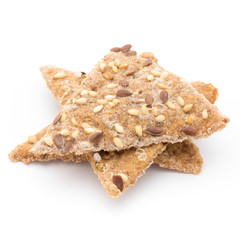 Toasted pita bread chips with herbal seasoning.