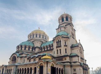 Fototapeta premium Beautiful view of Alexander Nevsky Cathedral in Sofia, the capital of Bulgaria