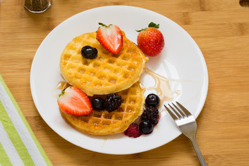 waffles with syrup
