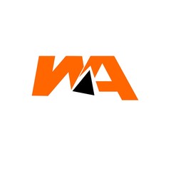 letter WA orange color logo vector
