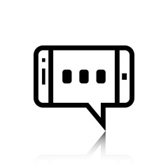 message or chat on smartphone icon stock vector illustration flat design