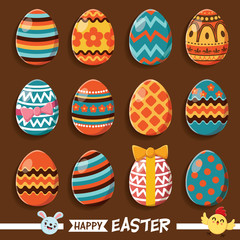Vintage Easter Egg poster design with Easter eggs