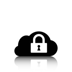 lock cloud icon stock vector illustration flat design