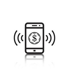 phone and money icon stock vector illustration flat design