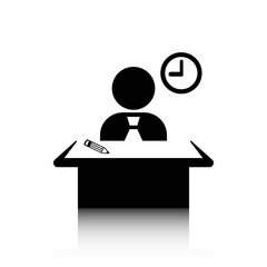 man sitting at the table icon stock vector illustration flat design