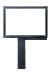 Fototapeta premium Big blank black billboard isolated on white