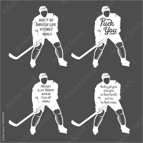 "set ofhockey motivational quotes" Stockfotos und lizenzfreie Vektoren