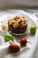 the Easter cake and dyed eggs