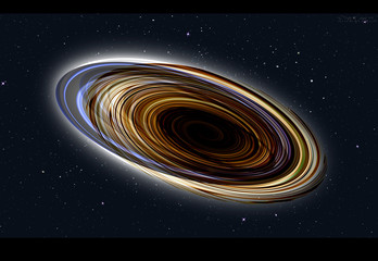 Black hole attracting interstellar matter