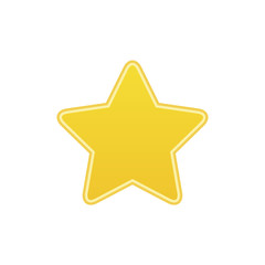 Big Gold Star icon isolated, ranking mark. Modern simple flat favorite sign. Yellow internet concept. Trendy vector decoration symbol for website design, web button, mobile app. Logo illustration