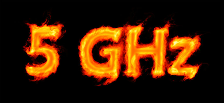 5 GHz (flaming inscription on black)