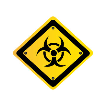 metal biohazard warning sign icon, vector illustration design