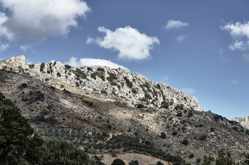 Rocky slope Deliana gorge on the island of Crete.