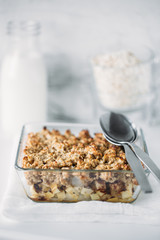 picture of Apple crisp on a white plate