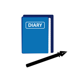 Diary on white background