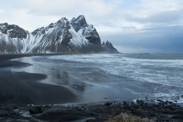 mountains along the coast of Iceland