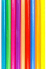 Obraz premium Background from wooden colored pencils, top view