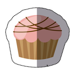 color muffin with chocolate icon, vector illustration design