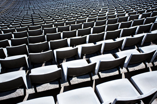 close up of empty seats in stadium