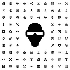 Man in smart glasses icon illustration