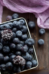 Fresh picked blueberries