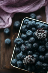 Fresh picked blueberries