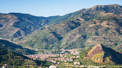 Fototapeta na wymiar above view of Francavilla di Sicilia town