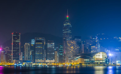 Obraz premium The most beautiful city view at night in Hong kong.