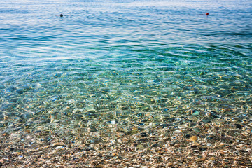 Fototapeta na wymiar water on beach Marina di Cottone on Ionian Sea