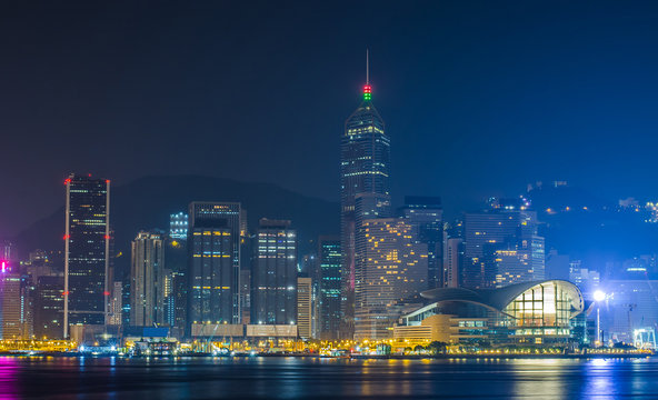 The most beautiful city view at night in Hong kong.