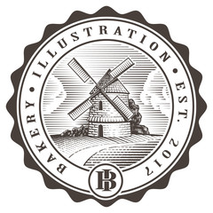 Vintage mill illustration © Harry Kasyanov